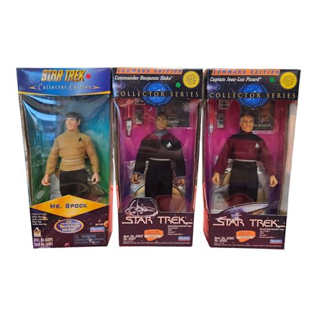 3 Vintage Star Trek Playmates Action Figures In Original Boxes