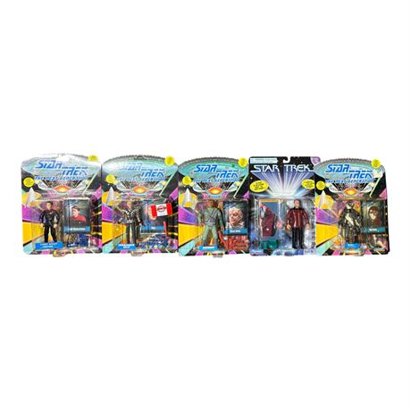 5 Playmates Star Trek Action Figures, In Original Blister Packs