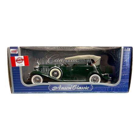 Anson 1:18 Die Cast Metal 1932 Cadillac Sport Phaeton, In Original Box