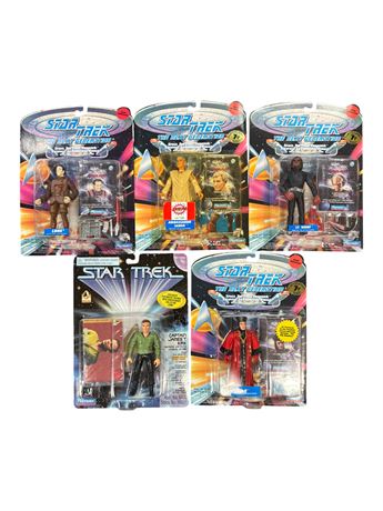 5 Playmates Star Trek Action Figures, In Original Blister Packs
