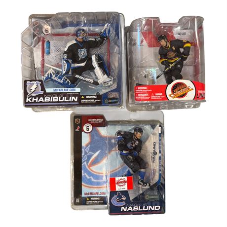 3 McFarlane Hockey Action Figures, In Original Blister Packs