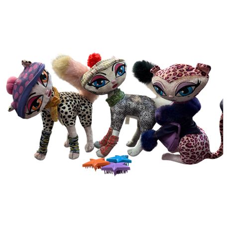 3 Mga Bratz Petz Catz With 3  Brushes