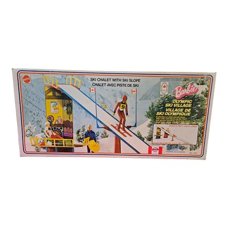 1974 Mattel Barbie Ski Chalet With Ski Slope , In Original Box