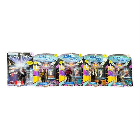 5 Playmates Star Trek Action Figures, In Original Blister Packs