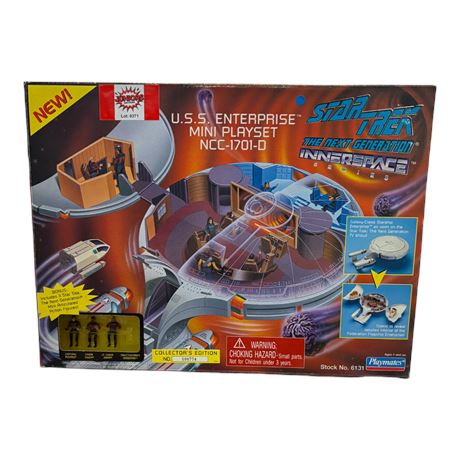 1995 Playmates Star Trek Inner Space Uss Enterprise Mini Playset Ncc-1701-D