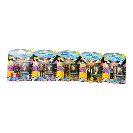 5 Playmates Star Trek Action Figures, In Original Blister Packs