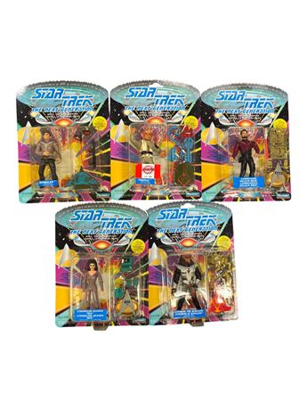 5 Playmates Star Trek Action Figures, In Original Blister Packs