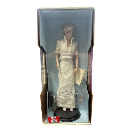 Franklin Mint Diana Princess Of Wales Porcelain Portrait Doll, In Original Box