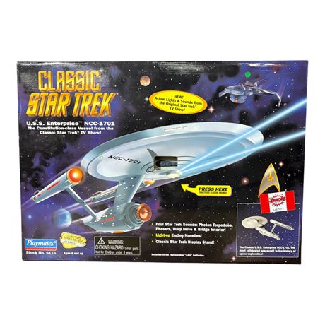 1995 Playmates Classic Star Trek Uss Enterprise Ncc-1701, In Original  Box
