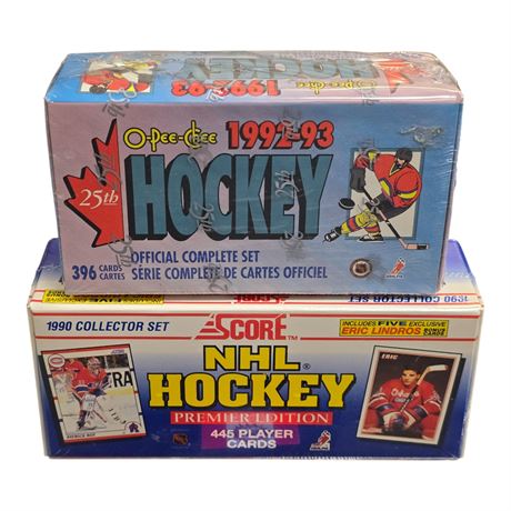 2 Sealed Hockey Card Booster Boxes, O-Pee-Chee 92/93, Score 1990 Collectors Set