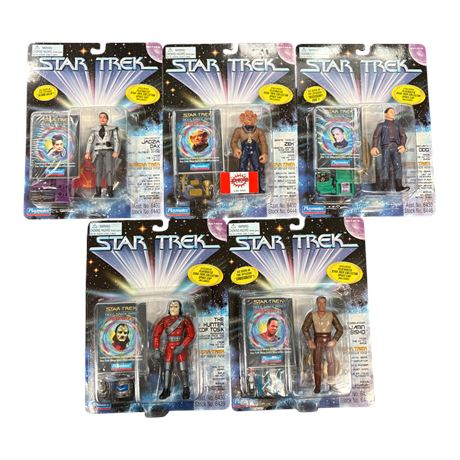 5 Playmates Star Trek Action Figures, In Original Blister Packs