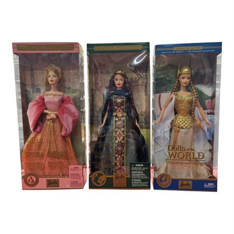 3 Vintage Mattel Dolls Of The World Barbies, In Original Boxes