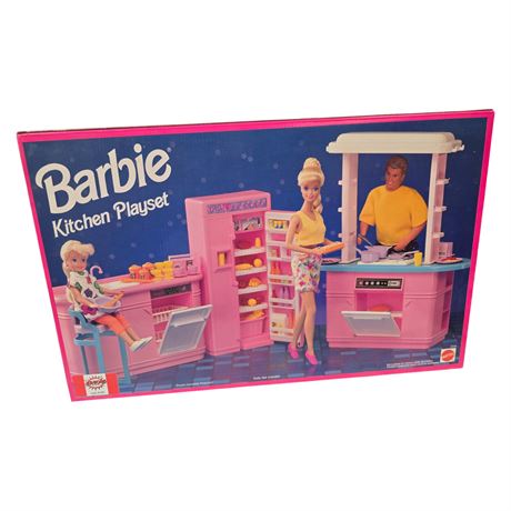 1993 Mattel Barbie Kitchen Playset, In Original Box