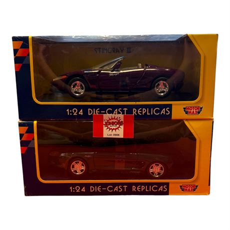 2 Motor Max 1:24 Die Cast Metal Cars, In Original Boxes
