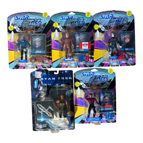 5 Playmates Star Trek Action Figures, In Original Blister Packs