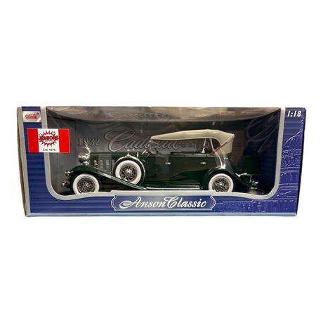 Anson 1:18 Die Cast Metal 1932 Cadillac Sport Phaeton, In Original Box