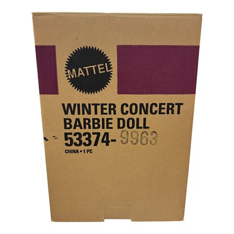 2002 Mattel Winter Concert Barbie, In Original Box With Shipping Box