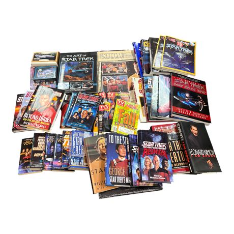 Large Assortment Of Star Trek Ephemera, Magazines, Guides, Books, Etc..