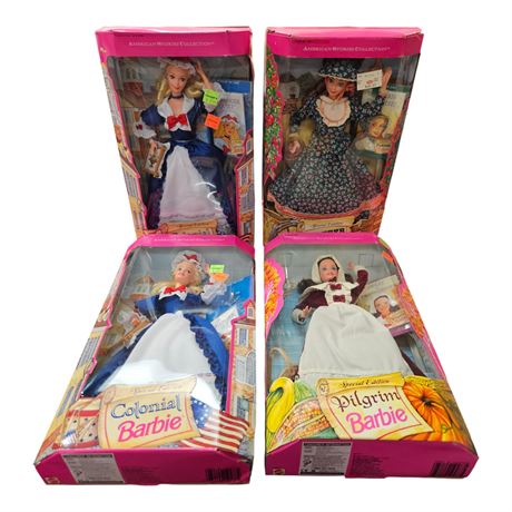 4 Vintage Mattel Dolls Of The World Barbies, In Original Boxes