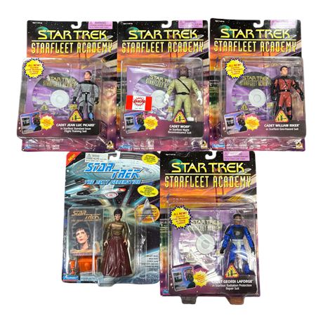 5 Playmates Star Trek Action Figures, In Original Blister Packs