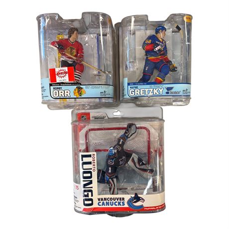 3 McFarlane Hockey Action Figures, In Original Blister Packs