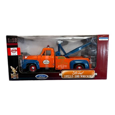 Road Signature 1:18 Die Cast Metal Ford 1953 F-100 Wrecker, In Original Box