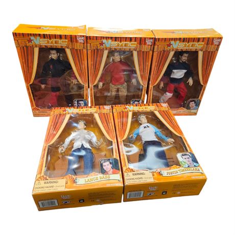 5 Vintage Living Toys N-Sync Collectible Marionettes, In Original Boxes