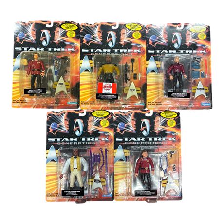 5 Playmates Star Trek Action Figures, In Original Blister Packs