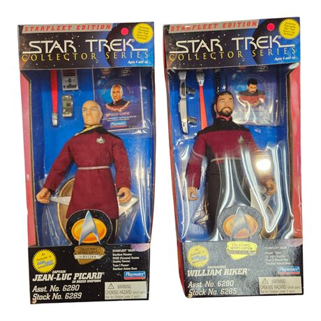 2 Vintage Star Trek Playmates Action Figures In Original Boxes
