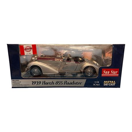 Sun Star 1:18 Die Cast Metal 1939 Horch 855 Roadster, In Original Box
