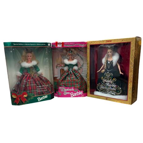 3 Vintage Mattel Barbies, In Original Boxes