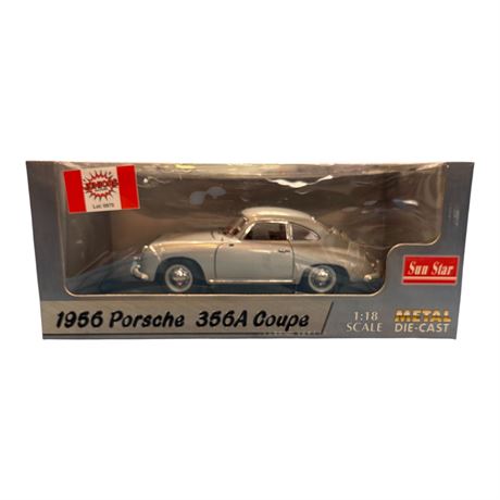 Sun Star 1:18 Die Cast Metal 1956 Porsche 356A Coupe, In Original Box
