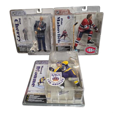3 McFarlane Hockey Figures, In Original Blister Packs