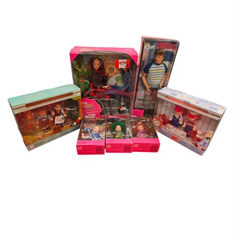 7 Assorted Vintage Mattel Barbie Dolls, In Original Boxes
