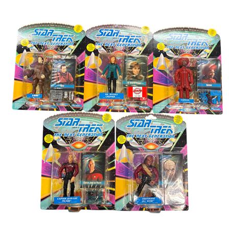 5 Playmates Star Trek Action Figures, In Original Blister Packs