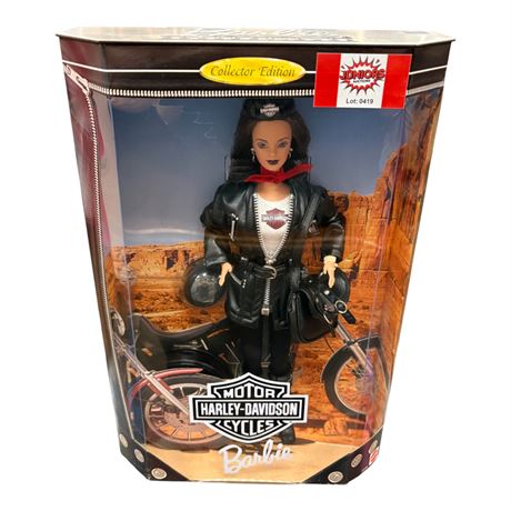 1998 Mattel Harley Davidson Motorcycles Brunette Ken Barbie, In Original Box