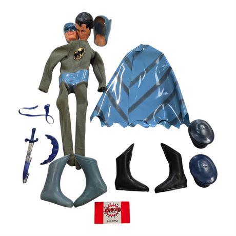 1966 Captain Action Batman Outfit With Accessories & Captain Action Accessories