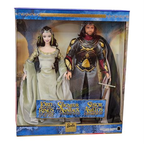2003 Mattel The Lord Of The Rings Arwen & Aragorn Barbie, In Original Box