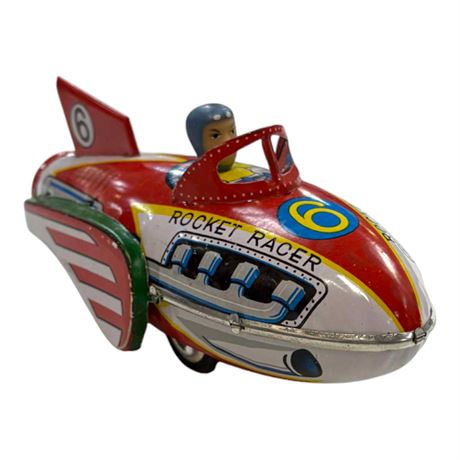Vintage Tin Litho Friction Rocket Racer