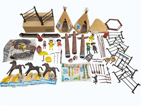1970s Native American Indian Village Playmobil Set Parts