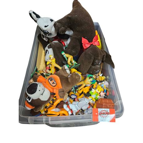 Large Assortment of Vintage Toys, PVC, Plush, Furbies etc..