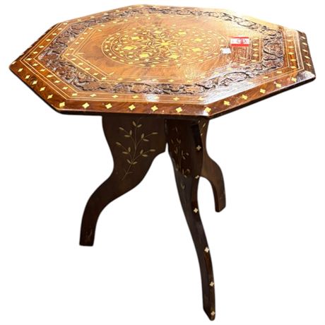 Antique Bone Inlay Octagonal Coffee Table