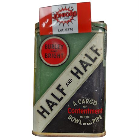 Vintage Half And Half Tobacco Pocket Tin