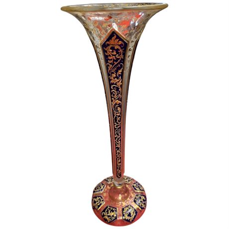 Early Moser Trumpet Vase
