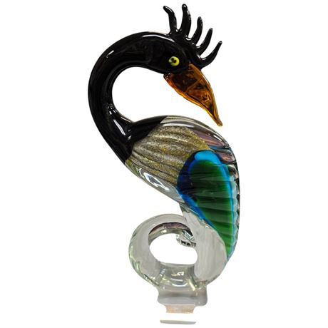Large Vintage Murano Art Glass Bird