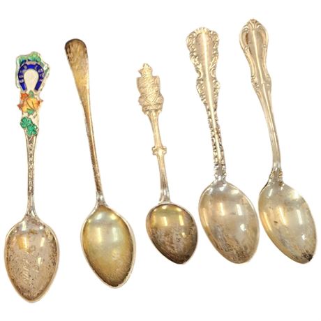 Assorted Silver Souvenir Spoons