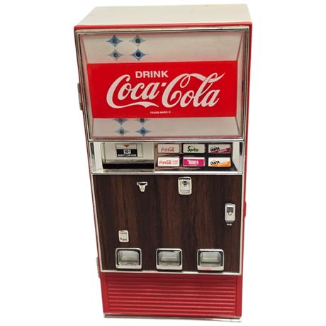 Vintage Miniature Replica Coin Operated Electronic Coca Cola Vending Machine