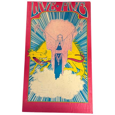Vintage Live Five Poster On Board