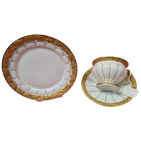 Vintage Meissen 24K Gold Encrusted Rim Golden Baroque