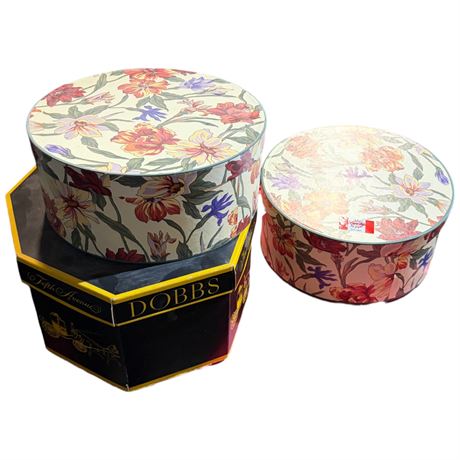 Assortment Of Vintage Hats, In Hat Boxes
